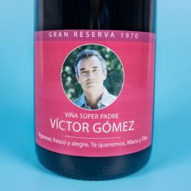 Bouteille de vin personnalisée avec votre photo