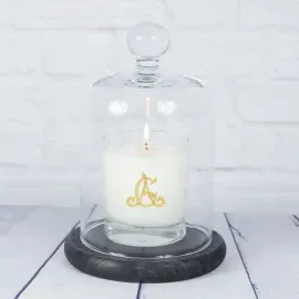 Bougie blanche personnalisée avec monogramme