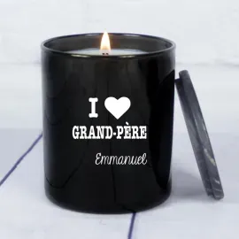Bougie gravée 'I love'
