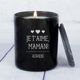 Bougie gravée je t'aime maman
