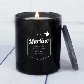 Bougie gravée 'Prénom et dédicace'