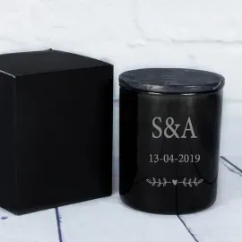 Bougie personnalisée avec initiales gravées