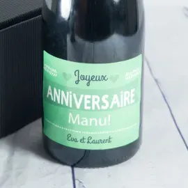 Bouteille de vin pour anniversaire personnalisée