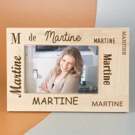 Cadre photo en chêne personnalisé avec prénom