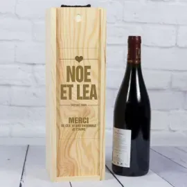 Caisse à vin anniversaire de mariage gravée