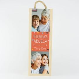 Caisse de bouteille de vin personnalisée avec photos