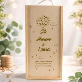 Boîte en bois personnalisée avec texte