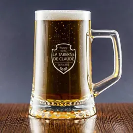Chope de bière gravée personnalisée 'La taverne de...'