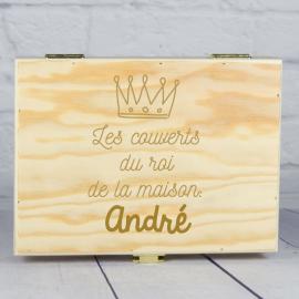 Coffret à couverts en bois personnalisé