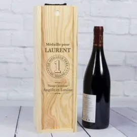 Coffret à vin en bois pour le meilleur papa