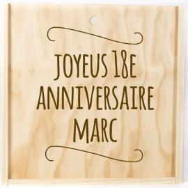 Coffret en bois personnalisé gravé