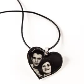 Pendentif coeur avec photo gravée