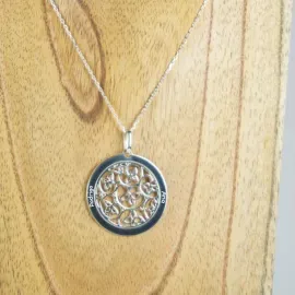 Pendentif argent rosette personnalisé