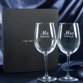 Verres à vin gravés Mr et Mrs