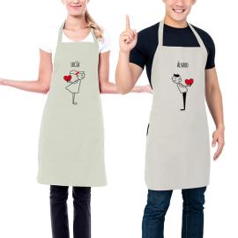 Tabliers BIO brodés pour les couples