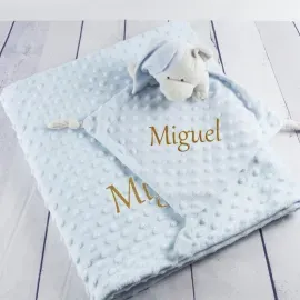 Ensemble couverture et doudou brodés
