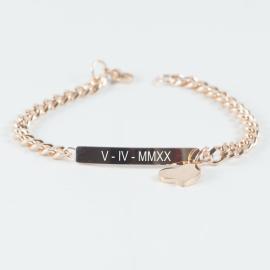 Bracelet chaîne cœur personnalisé