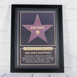 Affiche 'Étoile Hollywood Boulevard' personnalisée dans un cadre