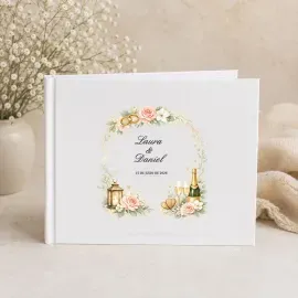 Livre d’or de mariage personnalisé élégant avec prénoms et date