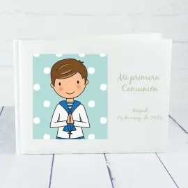 Livre d'or personnalisé pour la première communion d'un garçon