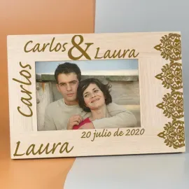 Cadre photo gravé pour couple
