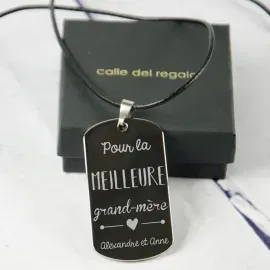 Pendentif 'pour la Meilleure Grand-mère' gravé de Votre Signature