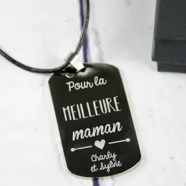 Pendentif 'pour la Meilleure Maman' gravé de Votre Signature