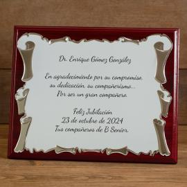 Plaque pour hommage personnalisée
