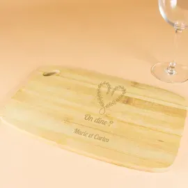 Planche en bois de bambou personnalisée gravée