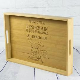 Plateau personnalisé amusant en bois gravé 