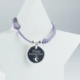 Bracelet en argent avec dédicace gravée