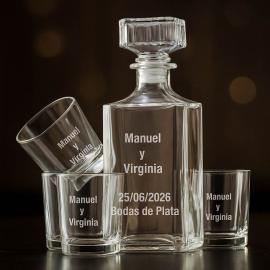 Coffret à whisky avec texte gravé