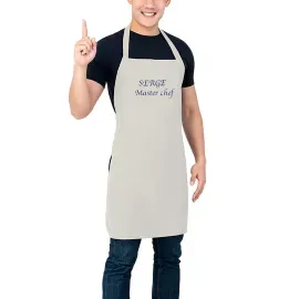 Tablier de cuisine BIO brodé de texte