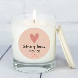Bougie personnalisée avec prénoms et date