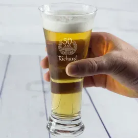 Verre à bière gravé pour anniversaire
