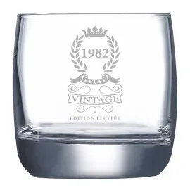 Verre à whisky gravé '40 ans' édition limitée