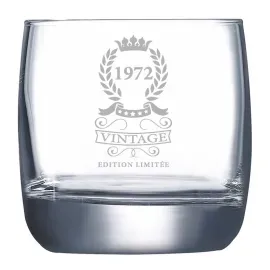 Verre à whisky gravé '50 ans' édition limitée