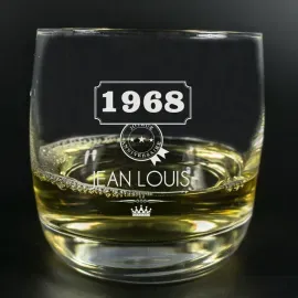 Verre à whisky personnalisé année de naissance