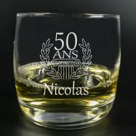 Verre à whisky personnalisé gravé pour les anniversaires