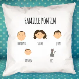 Coussin familial personnalisé