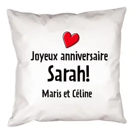 Coussin joyeux anniversaire femme