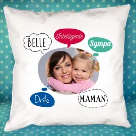 Coussin personnalisé 'bulles' pour maman