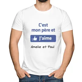 T-shirt I like mon Papa personnalisé