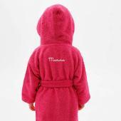 Peignoir brodé pour enfant avec capuche