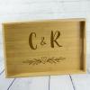 Décoration: Plateau en bois gravé avec vos initiales