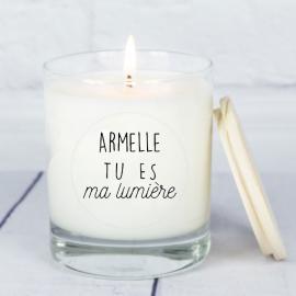 Bougie personnalisée avec message