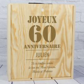 Caisse à vin anniversaire