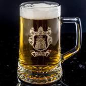 Chope de bière personnalisée avec logo et texte gravés