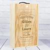 Cadeaux avec le nom: Coffret bouteille de vin pour couple