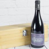 Coffret sommelier gravé avec vin personnalisé